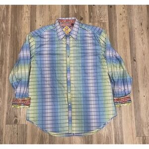 Robert Graham Long sleeve Button Up Men's 2XL Multicolor Flip Cuffs